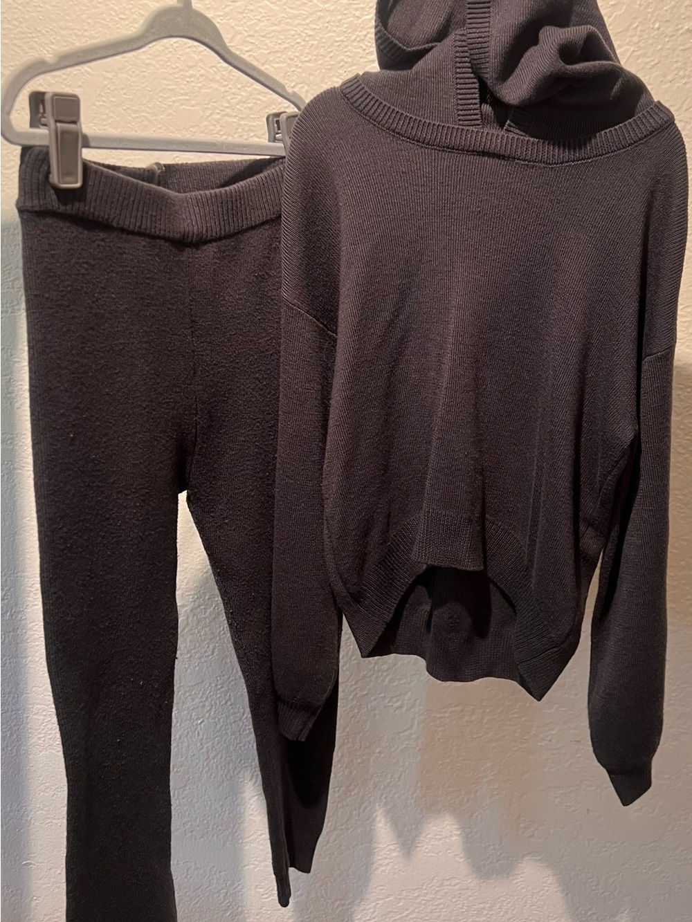 Miles the Label Knit Hoodie Gray Sweater with matching knit pants
